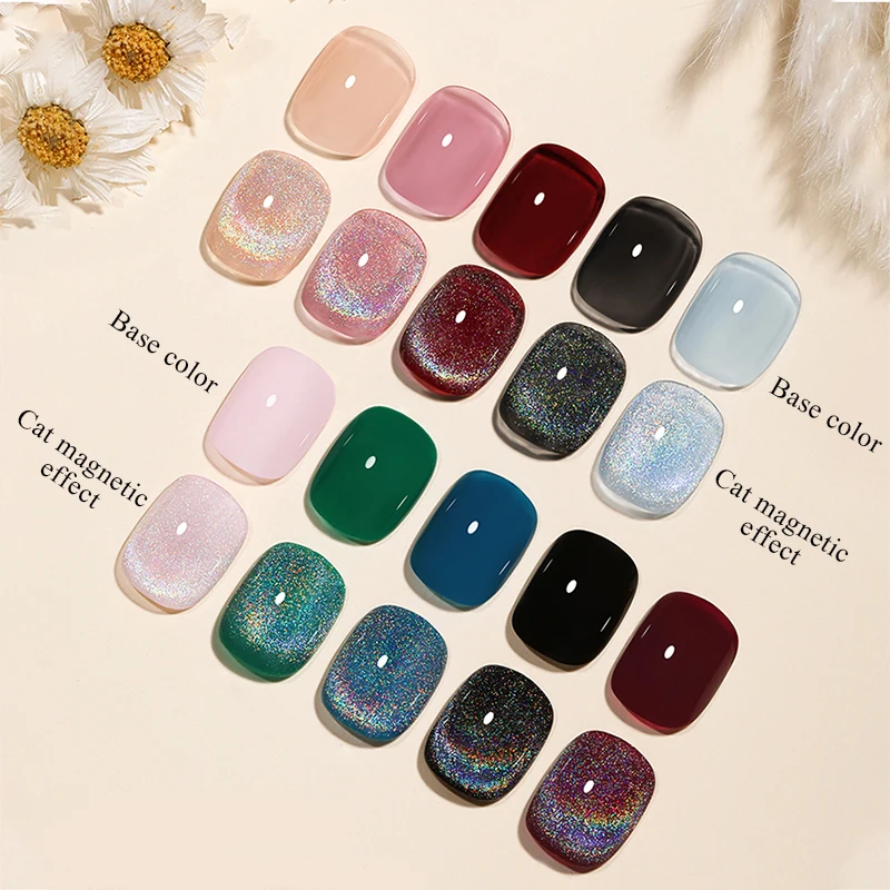 Poudre magnétique pour ongles, 1 boîte, brillante, colorée, argent, chat, pour document, gel, nail art, chrome, pigment, poussière, coulée, métallique, effet caméléon