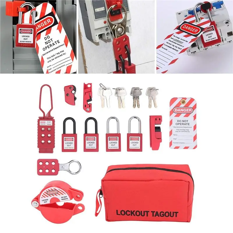 AT63-Lockout Tagout Kit, Electrical Safety Lockout Padlocks Kit Lockpicking Kit For Mechanical Electrical Equipment