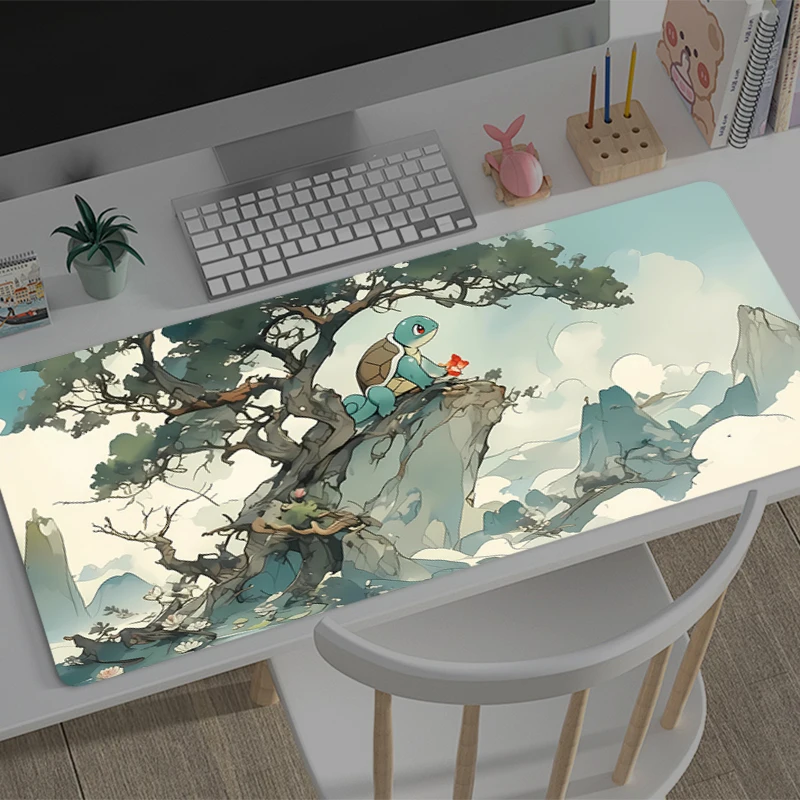 Mouse Pad Large P-Pokemons S-Squirtles Gamer Keyboard Mat Pads Gaming Desk Protector Laptops Mousepad Deskmat PC Anime Mousepad