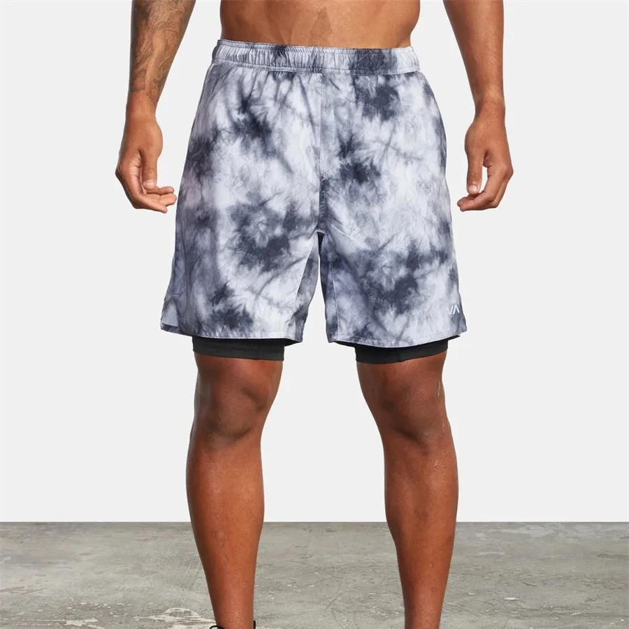 2023 camouflage Running Shorts Men 2 in 1 Sports Jogging Fitness tatting Quick Dry Gym Training Sport Workout Short Pants