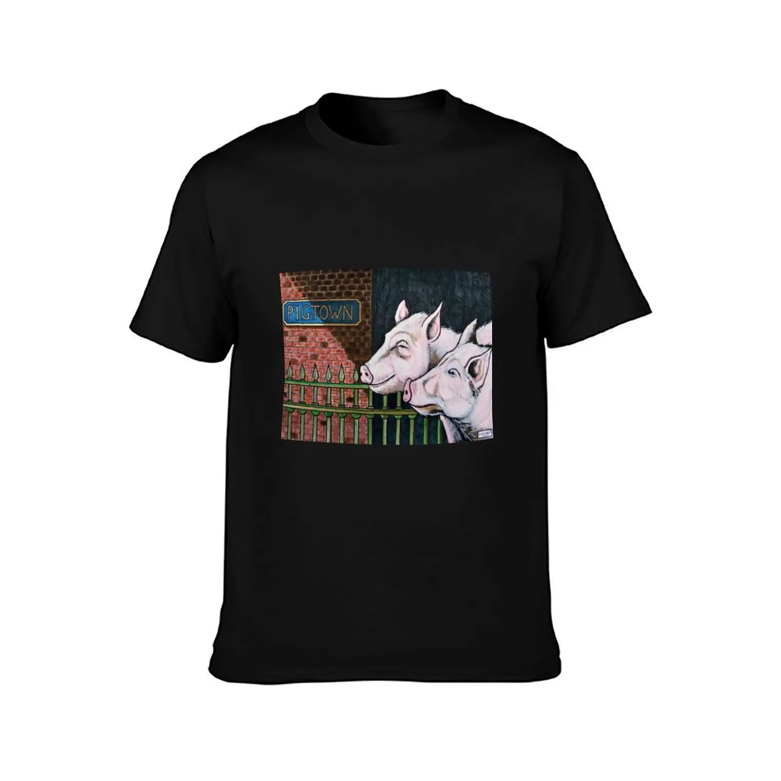 Evidently Pigtown -technical pen, brush marker,acrylic ink on 29.7 x 42cm Bristol paper T-Shirt t shirt custom print T-Shirt