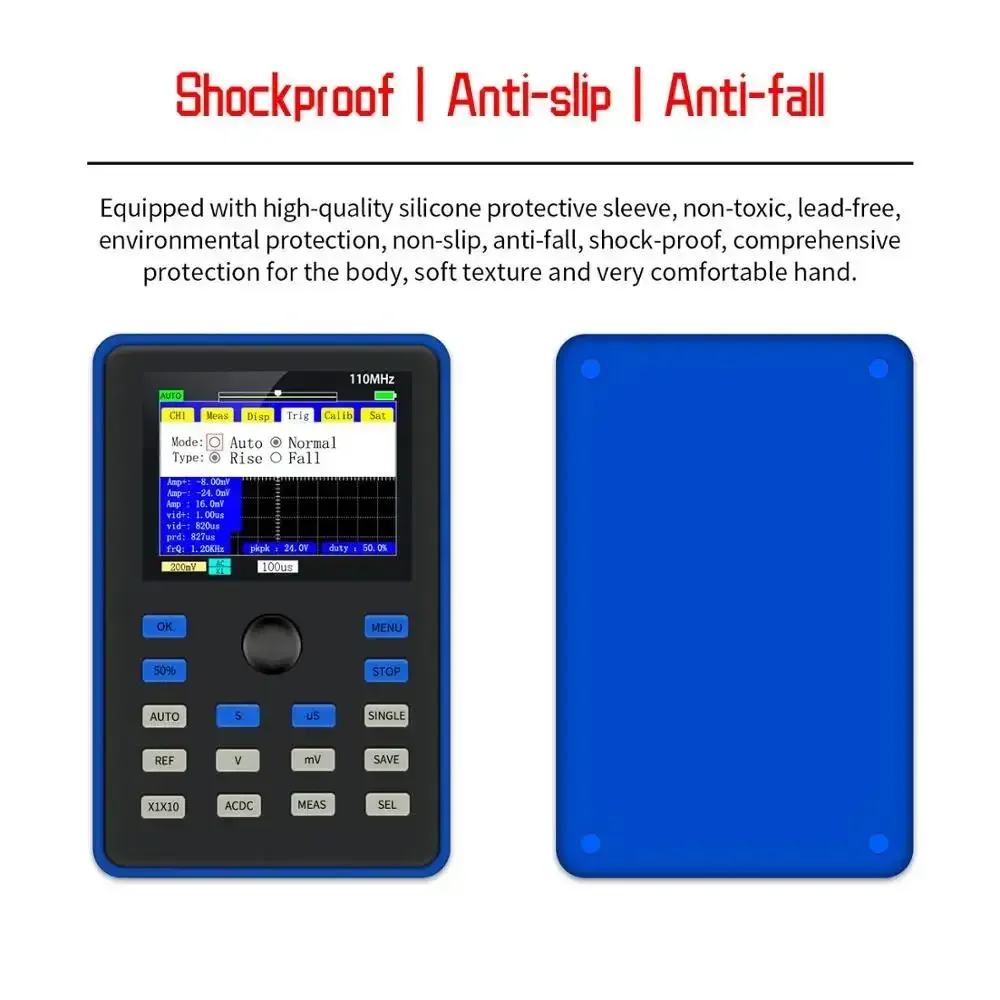 FNIRSI-1C15 Professional Digital Oscilloscope 500MS/s Sampling Rate 110MHz Analog Bandwidth Support Waveform Storage