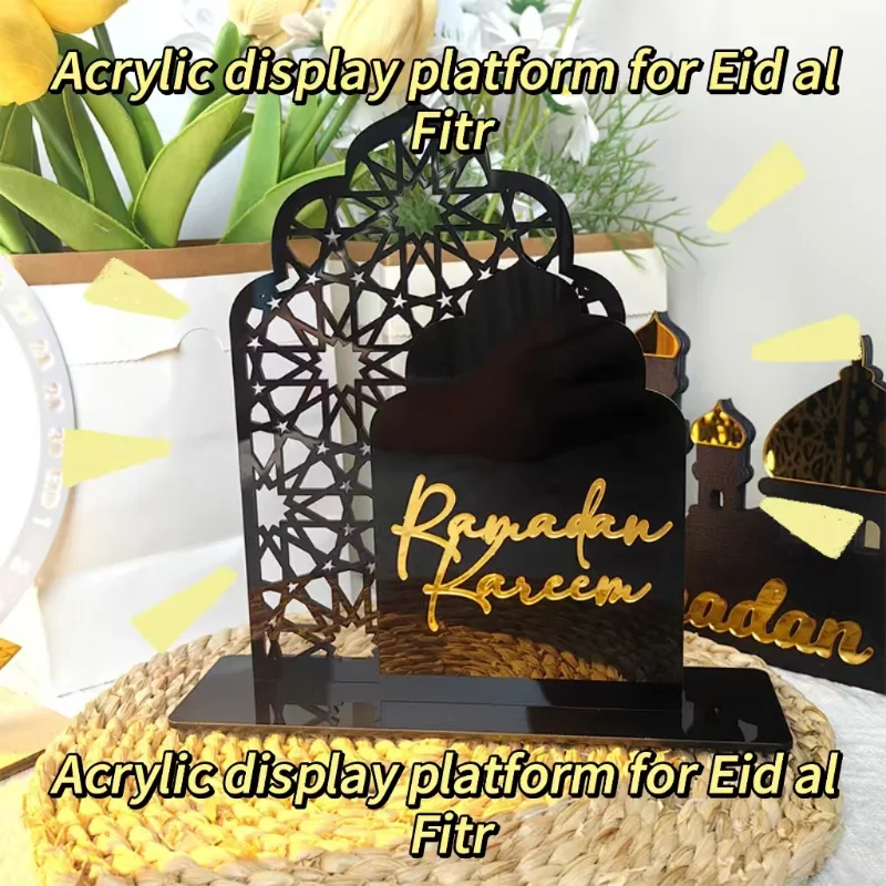 Muslim Ramadan Festival Acrylic Table Black And White Creative Home Desktop Decoration  Color Is Long Lasting And Does Not Fade