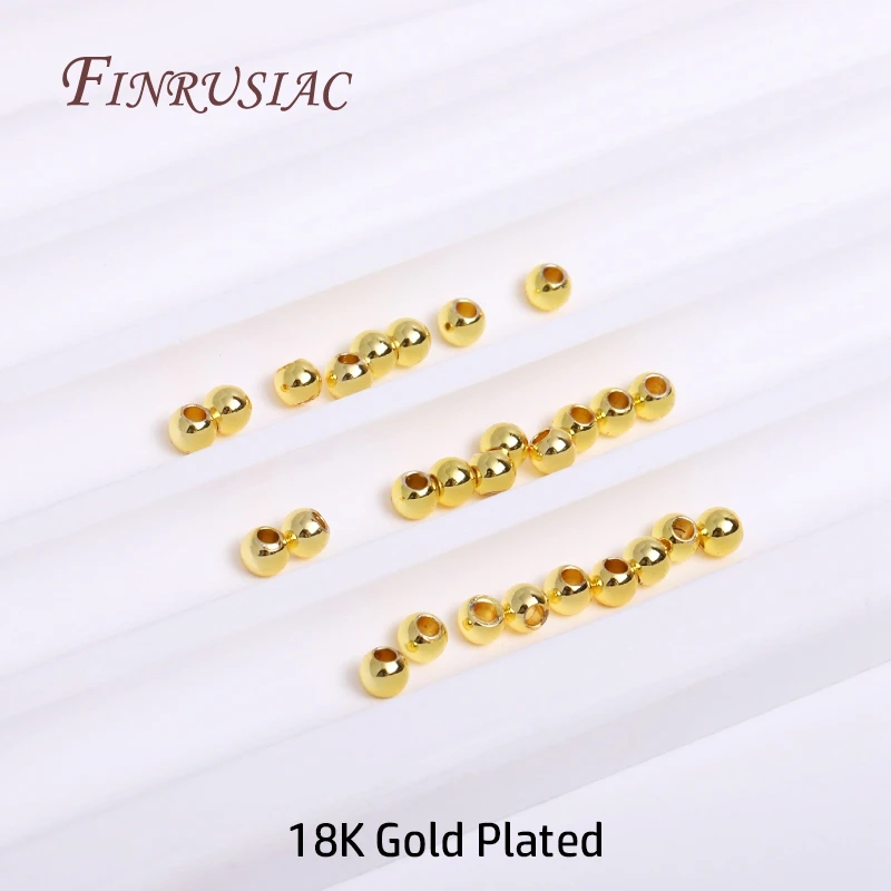 2/2.5/3/4/5/6MM Ronde Naadloze Kralen 14K Vergulde Metalen gladde Spacer Kralen Voor Armband Hoge Kwaliteit DIY Sieraden Accessoires