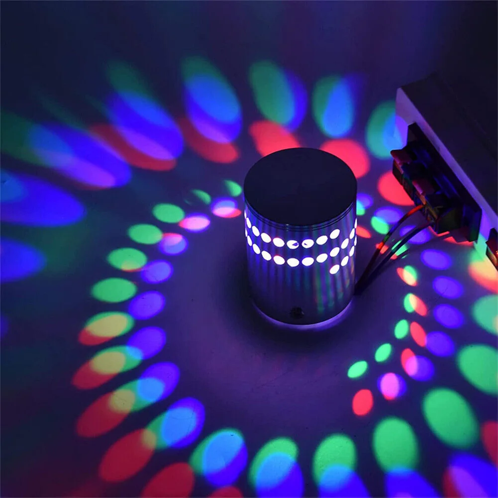 LED Wall Lamp Hollow Out Design Colorful RGB Spiral Hole Wall Lights Suitable For Pub Cafe KTV Bedroom Hallway Porch