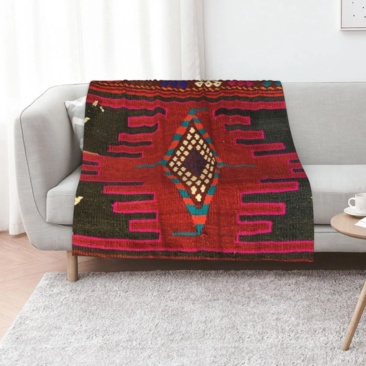 

Decorative Kilim, Navaho Weave, Woven Textile Throw Blanket Extra Large Throw Weighted Sofa Throw Flannels Blankets