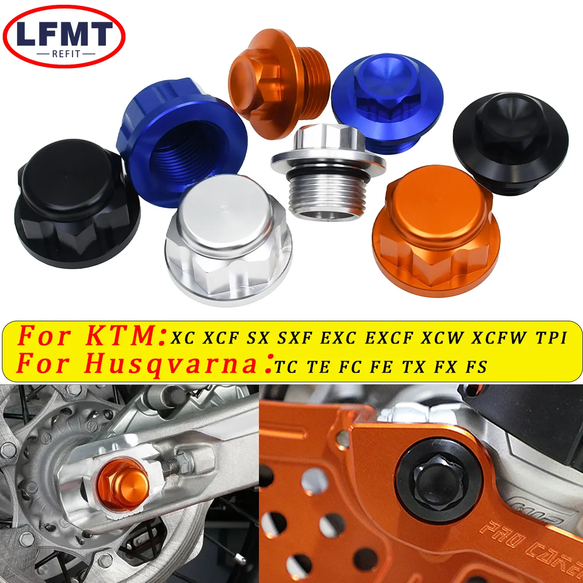 

Motorcycles CNC Front Rear Wheel Lock Axle Nut For KTM XC SX XCF SXF EXC EXCF XCW TPI Husqvarna TC TE FC FE TX FX 2016-2023