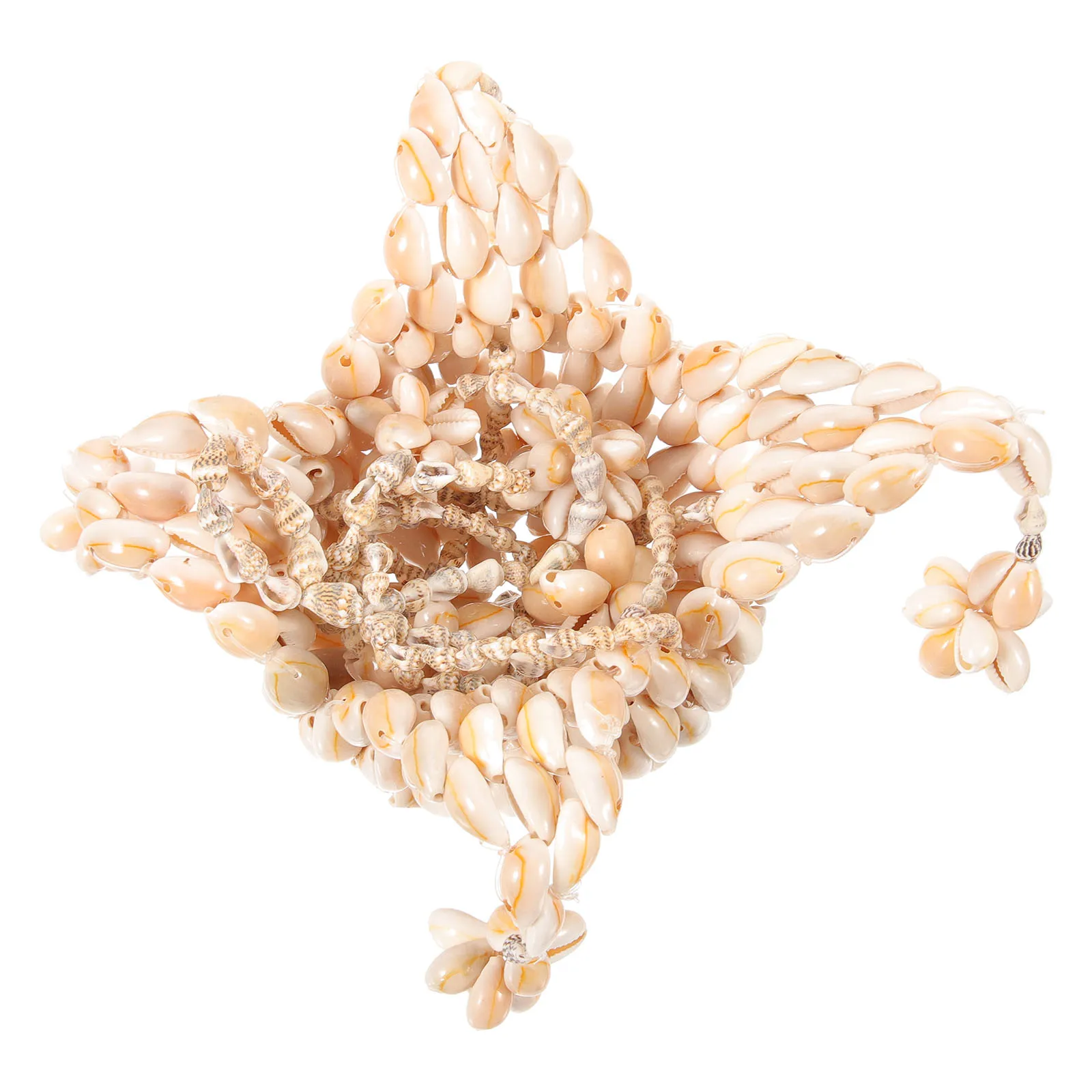 

Seashell Basket Wall Hanging Decor Natural Material Indoor Outdoor Beach Theme Home Garden Office Courtyard Balcony Bright Color