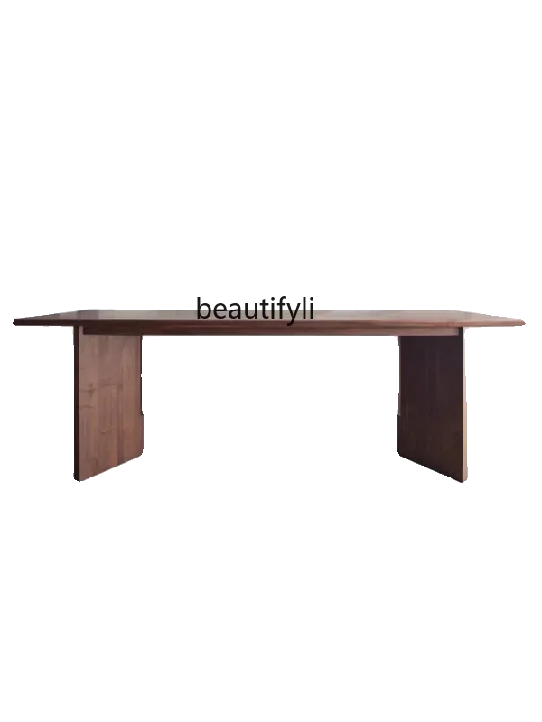 

Silent Style Dining Table Rectangular Dining Table Solid Wood Minimalist Reception Tea Table Log Large Board Boss Desk