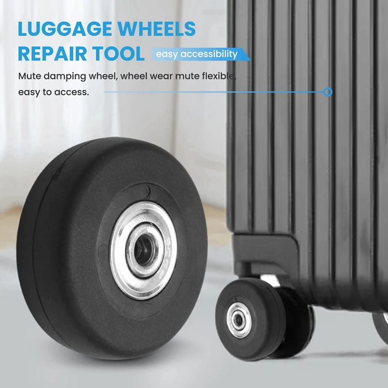 OD 50Mm 40 Sets Of Luggage Suitcase Replacement Wheels Axles Deluxe Repair Tool