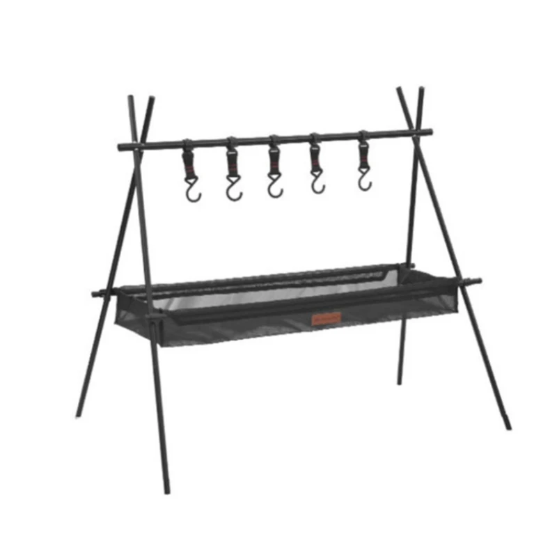 Outdoor camping folding portable camping triangle storage rack, picnic pot rack,  lamp rack, hanging bracket, lamp pole