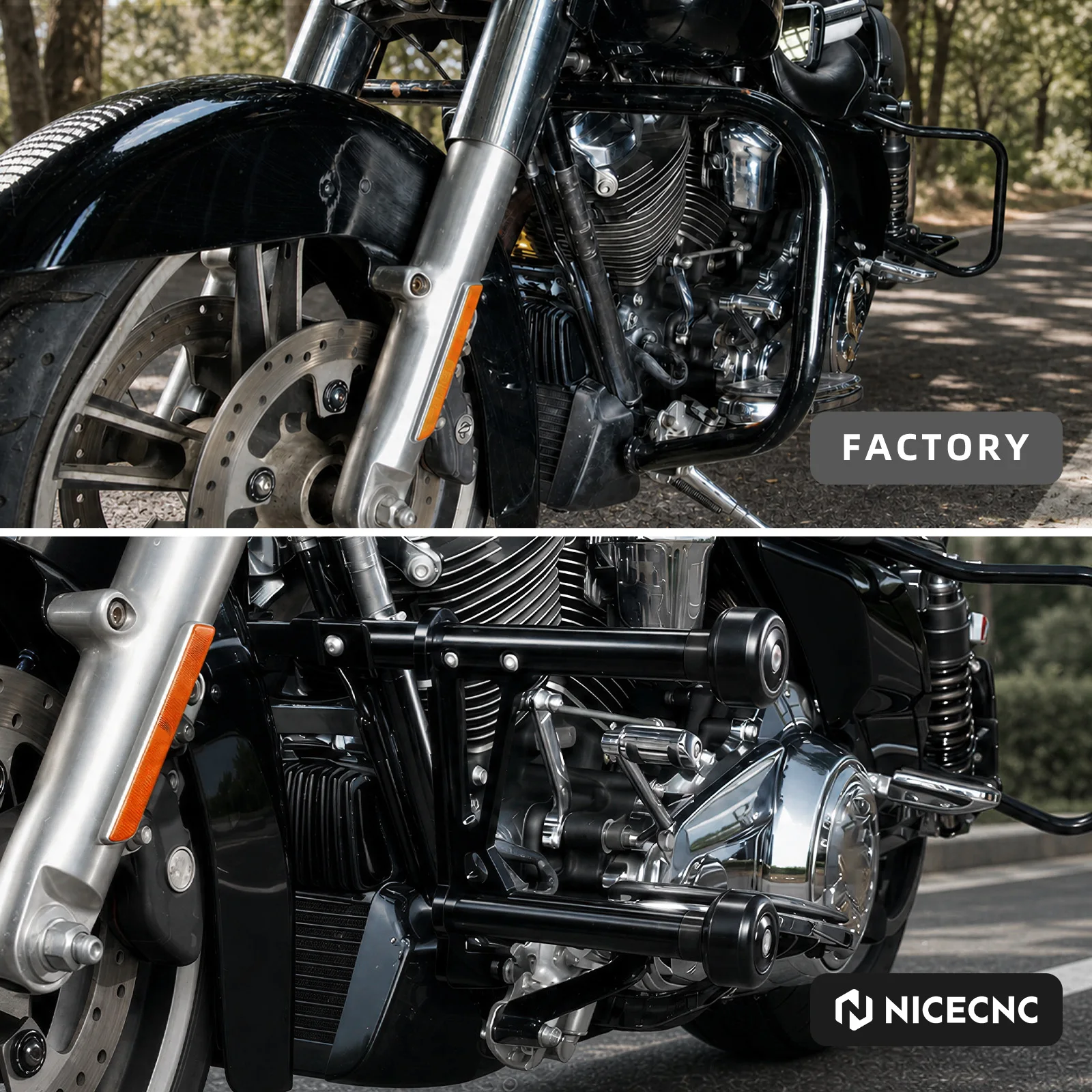Für Harley Street Glide FLHX Road Glide FLTRX 2014-2025 Road King Special 2017-2025 Electra Glide Front-Crashbar-Motorschutz – Detail 3