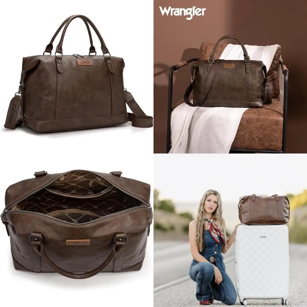 

Waterproof Large Weekender Duffel Bag for Women - Carry-On Travel, Gym, Overnight, and Coffee Trips