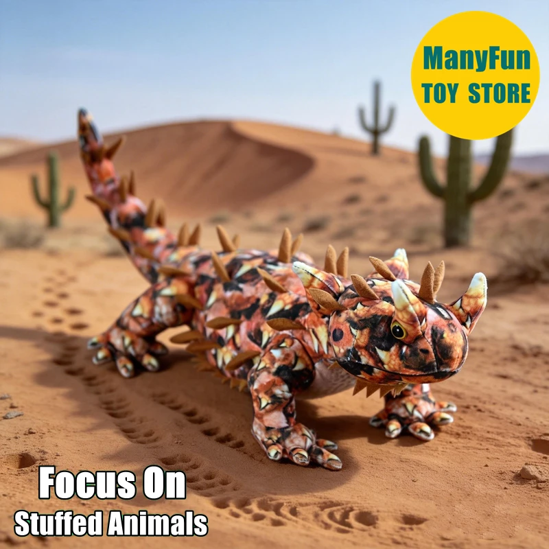 

Thorny Lizard Plush Toy Realistic Thorny Devil Plushie Lifelike Moloch Stuffed Animal Crow Simulation Doll Toy Gifts