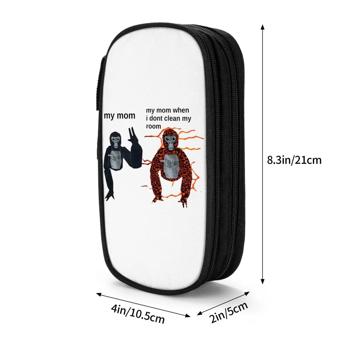 Gorilla Tag VR Gamer Meme Monke Pencil Case Canvas Pencil Pouch Boy Girl Cute Large Back To School Pencil Cases Stationery