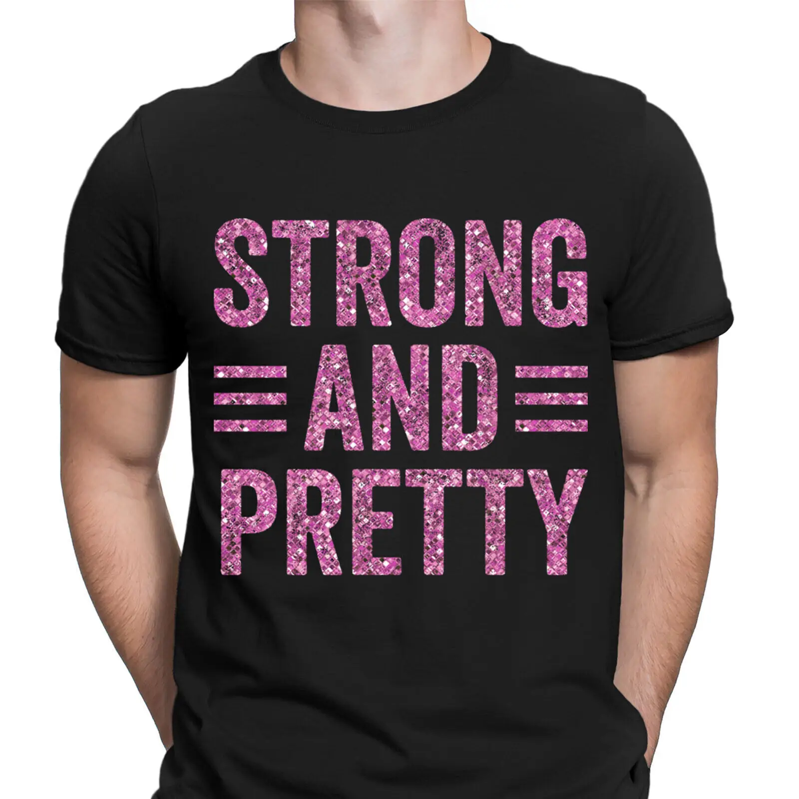 

Strong And Pretty Gym Bodybuilding Training Workout Funny Mens T-Shirts Top #D