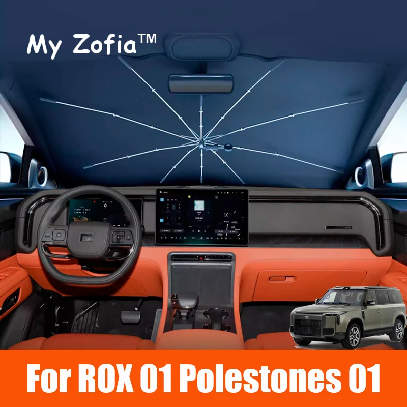 

For ROX 01 Polestones 01 Car 2024 2025 Car Windshield Sunshade Foldable Umbrella amry Front Heat Insulation Accessories