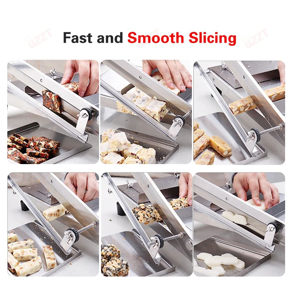 Портативный стол, мягкий и жесткий резак для еды, сладкая вата, торт для магазинов еды, ручная машина для резки сахара, регулируемая толщина 1-55 мм