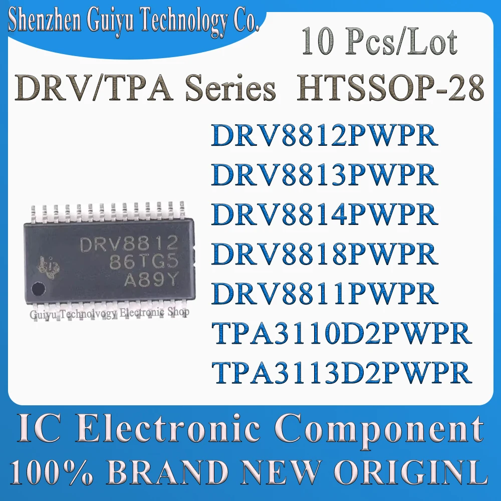 10 Pcs/Lot DRV8812PWPR DRV8813PWPR DRV8814PWPR DRV8818PWPR DRV8811PWPR TPA3110D2PWPR TPA3113D2PWPR DRV TPA HTSSOP-28 IC Chip