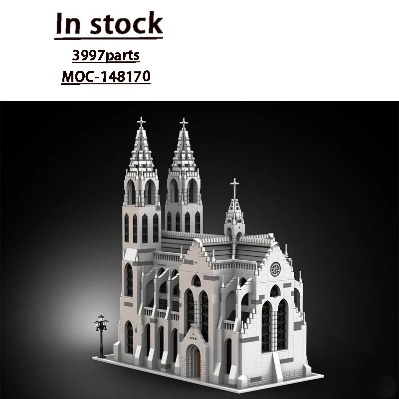 

MOC-148170 City Gothic Cathedral Street View Building Blocks Model 3997 PartsMOC Creative Boys Kids Birthday Building Blocks Toy