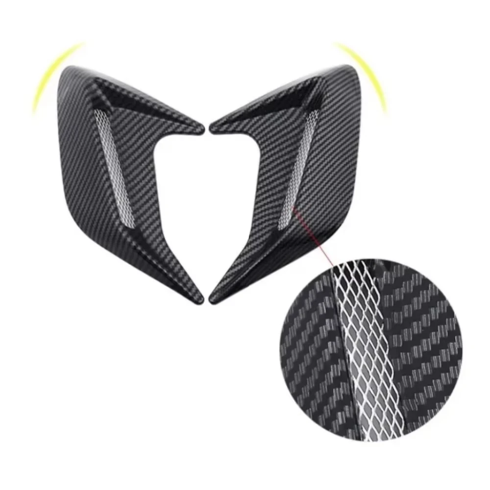 ألياف الكربون سيارة القرش الخياشيم درابزين الجانب تدفق الهواء منفذ تنفيس لاصقة تزيين غطاء الكسوة ملصق مائي تصفيف السيارة العالمي #5