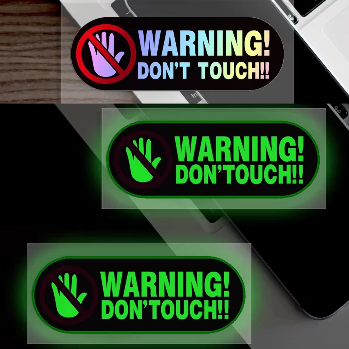 Don't Touch Warning Reflective Stickers Motorcycle Scooter Vehicle Automobile Window Windshield Fuel Tank Cap Rear Trunk Decals