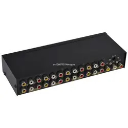 8-way Composite RCA Splitter 1X8 Video 1 in 8 out Selector Box Splitter Distributor for STB DVD HDTV New Dropship