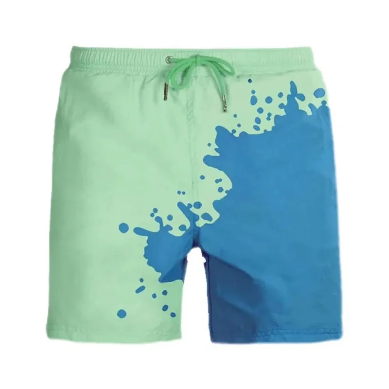 

3D Printed Graphic Print Short Pants For Men Ink Splash Stripe Pattern Board Shorts Summer Beach Casual Loose Sports Swim Trunks