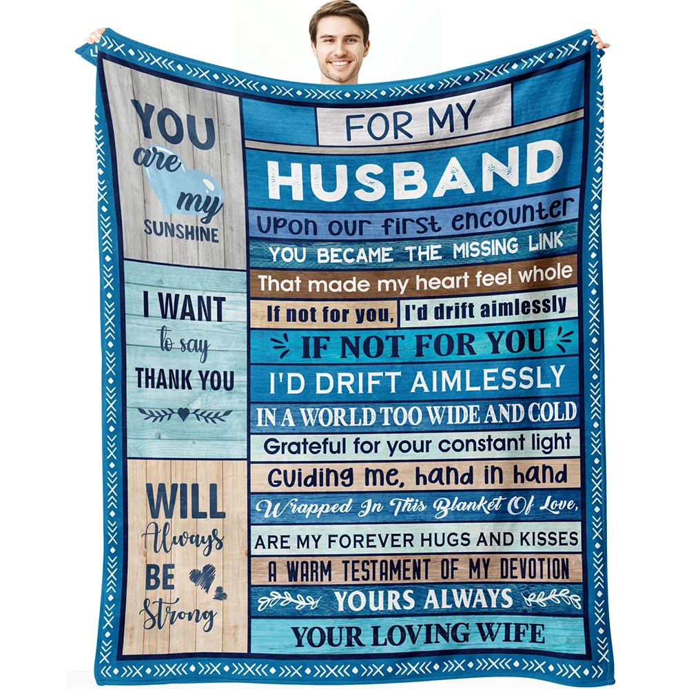 

Gifts for Husband Blanket from Wife,Husband Birthday Gift,Wedding Valentine's Blankets Gifts to My Husband,Soft Bedding Blankets