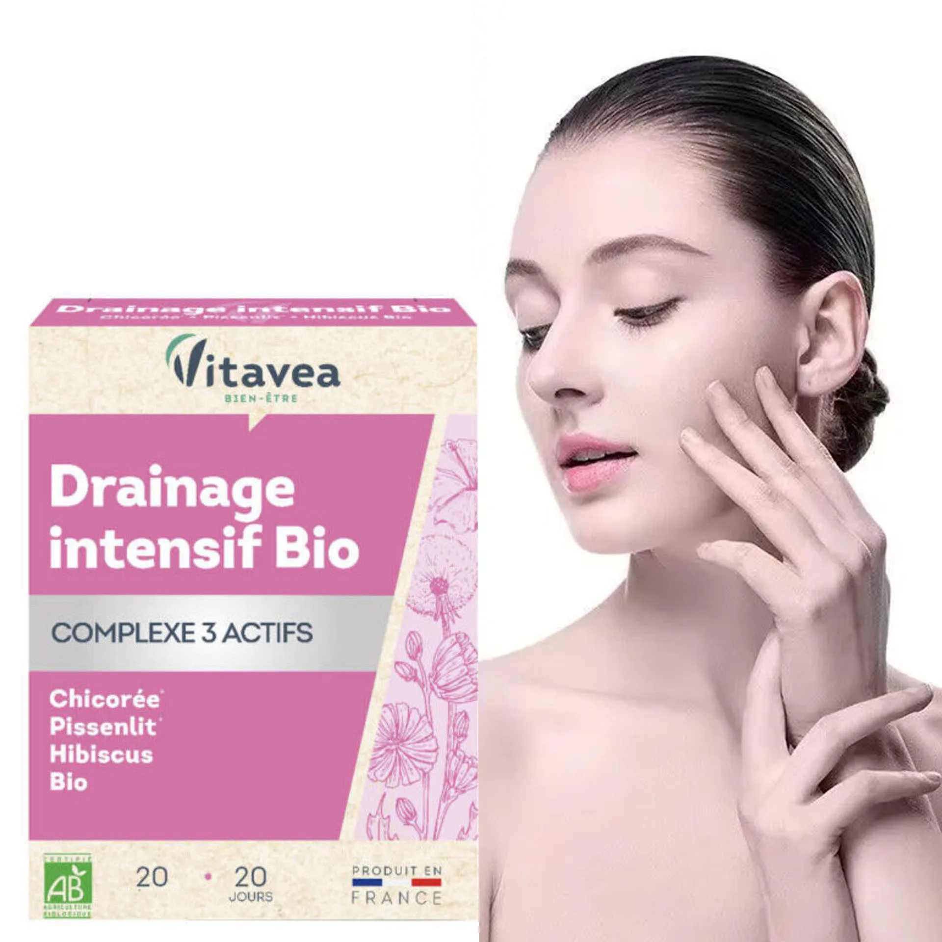 Vitavea Drainage Intensif Bio, Slim Face With Small V-shaped Face, Improving Nasolabial Folds, Lifting, Tightening, Anti Aging