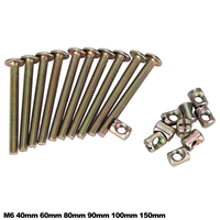 10Pcs/Set M6 Steel Hex Socket Furniture Connector Cap Bolts Fixings Screws 40mm 60mm 80mm 90mm 100mm 150mm