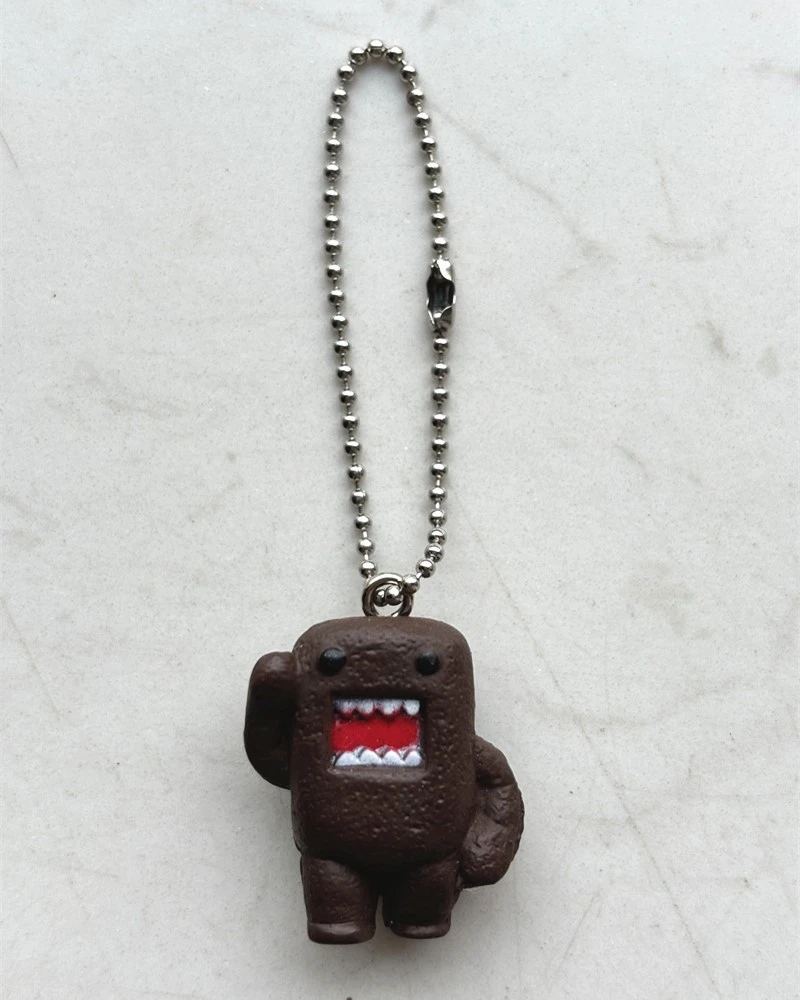 Mini Domo Kun Keychain PVC Key Chain Ring Cartoon Anime Cute Kawaii Keychains Small Gift