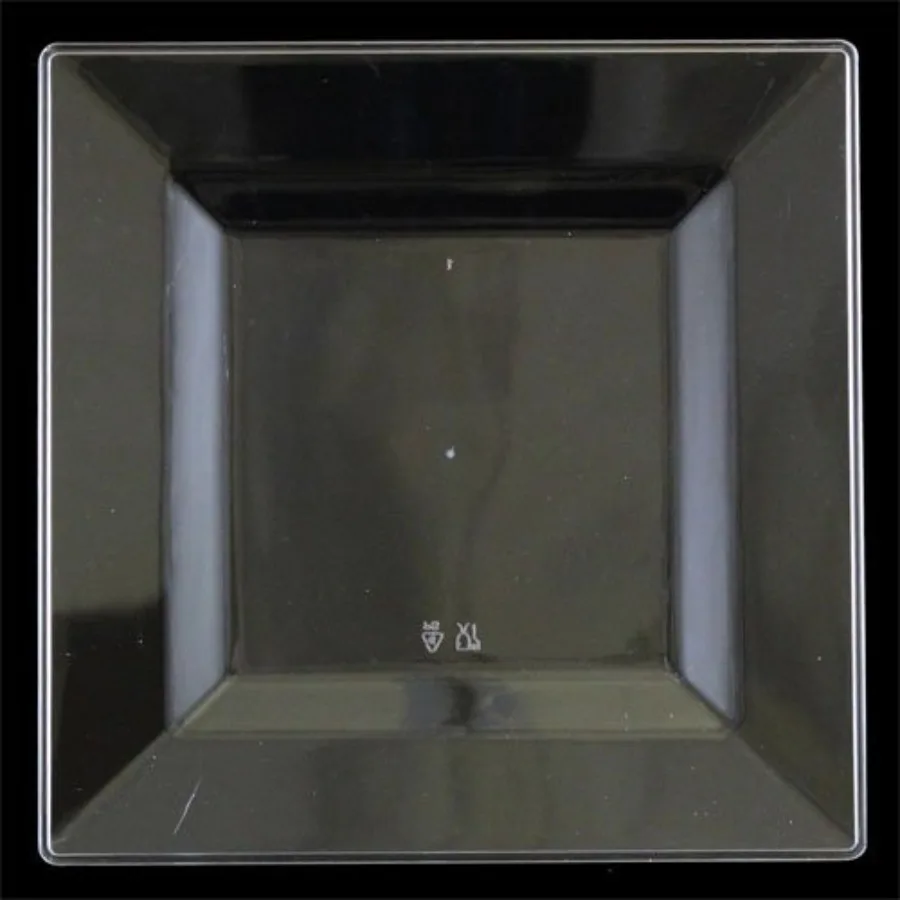 Square Premium Plastic Plates - 40 Count - China Like