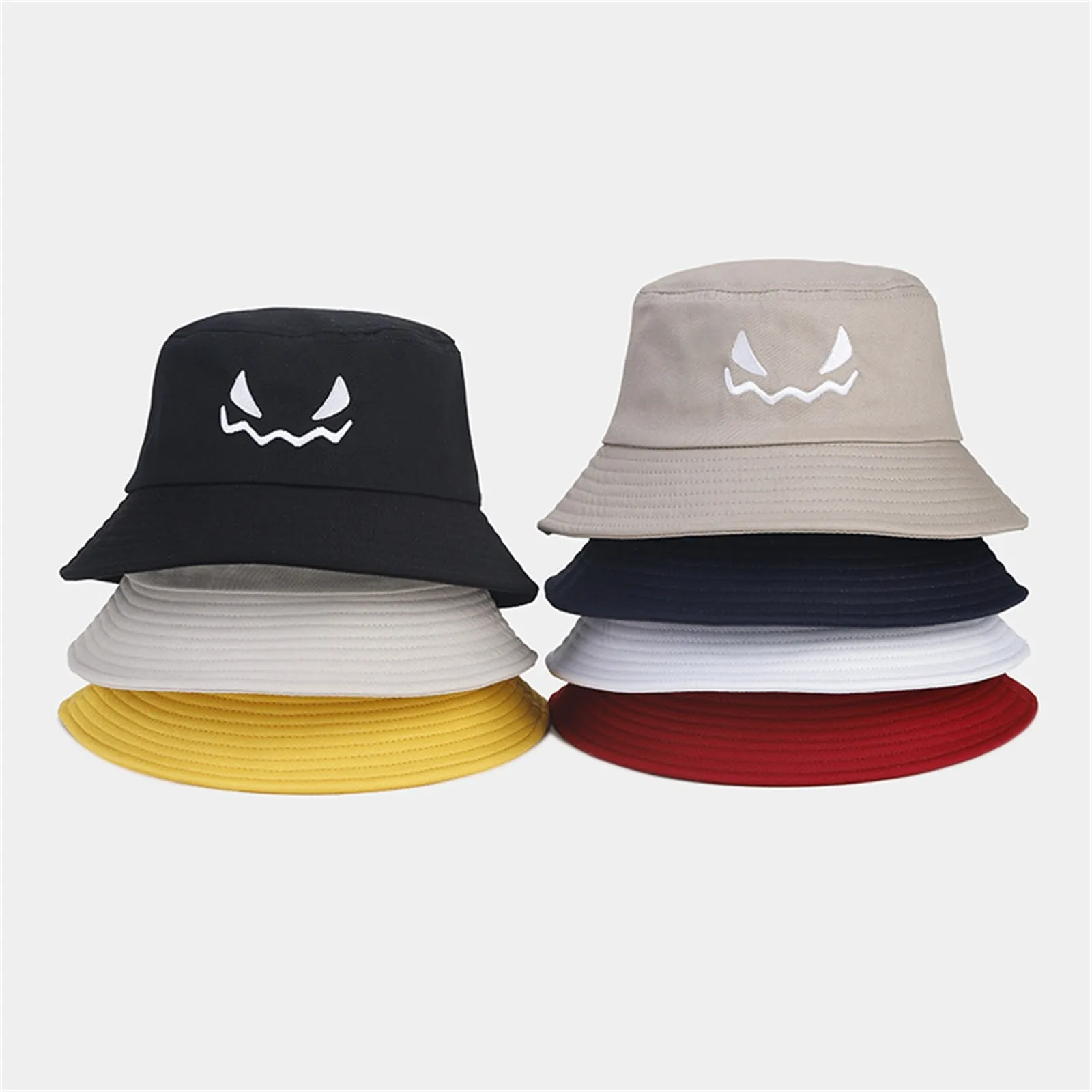 Halloween Pumpkin Embroidery Bucket Hat Double Sides Fisherman Hats For Men Women Sun Cap Ghost Festival Caps New