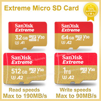 SanDisk Micro SD Card Extreme microSDXC Memory Card UHS-I A2 U3 4K Video High Speed MicroSD Card for Camera GoPro DJI Nintendo