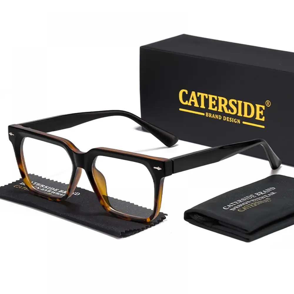 CATERSIDE Neue Modische Herrenbrille Tr90 Quadratischer Rahmen Anti-Blaulicht-Brille Damen Business- und Freizeit-Dekorationsbrille – Detail 9