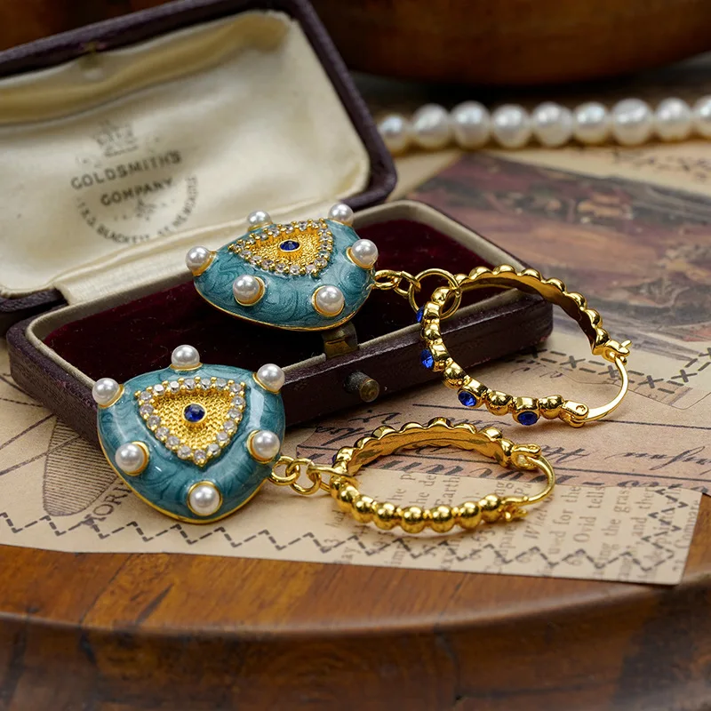 Vintage Baroque Court Style Pearl Earrings Elegant Party Wedding Fine Jewelry Gifts Accessories Statement