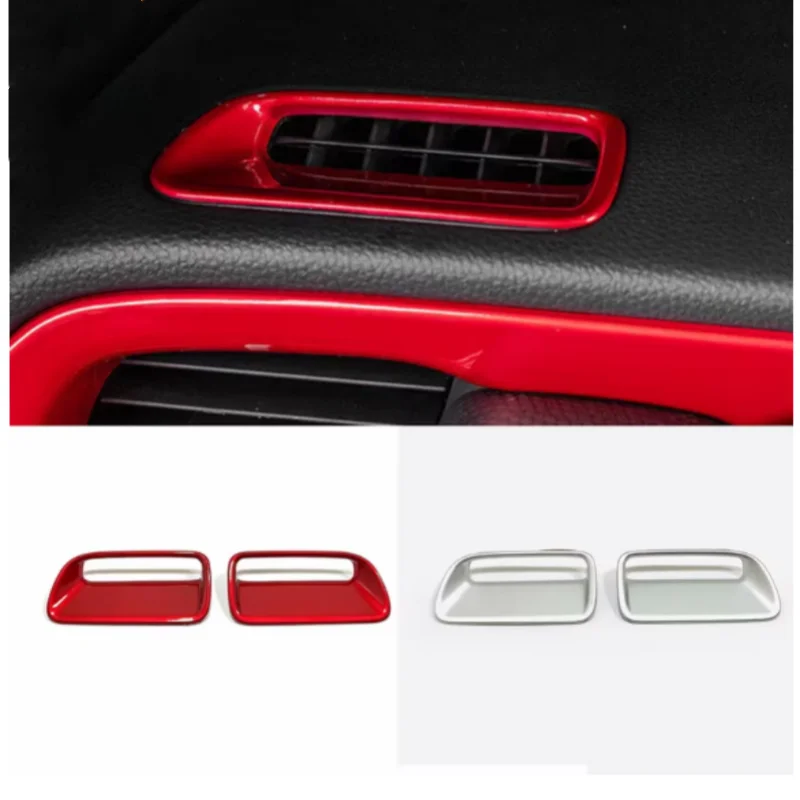 

ABS Matte/Carbon/Red 2020 -2024 For Honda Fit Jazz Car Front Dashboard Air Conditioner Outlet AC Vent Decoration Cover Trim 2pcs