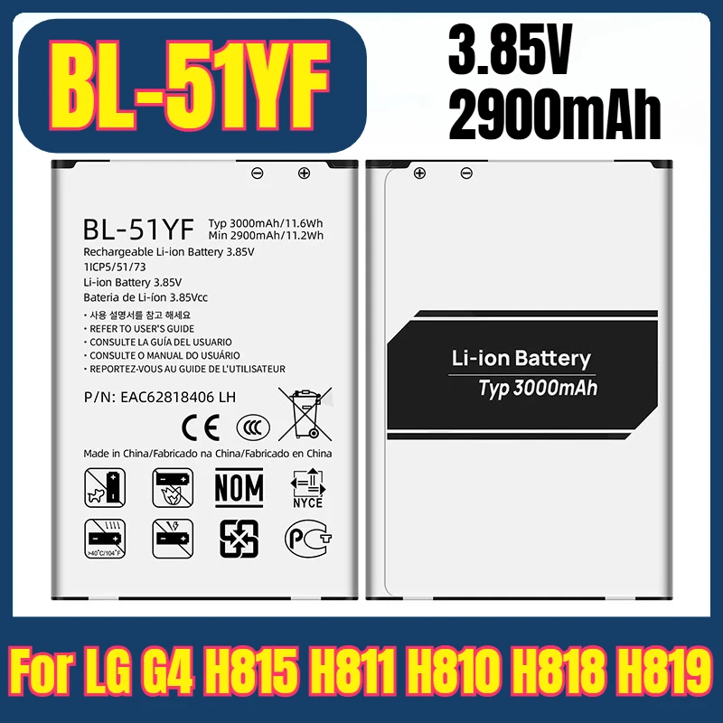 BL-51YF بطاريات الهاتف المحمول ل LG G4 H815 H811 H810 H818 H819 V32 VS986 VS999 US991 LS991 F500 G Stylo F500 F500S F500L