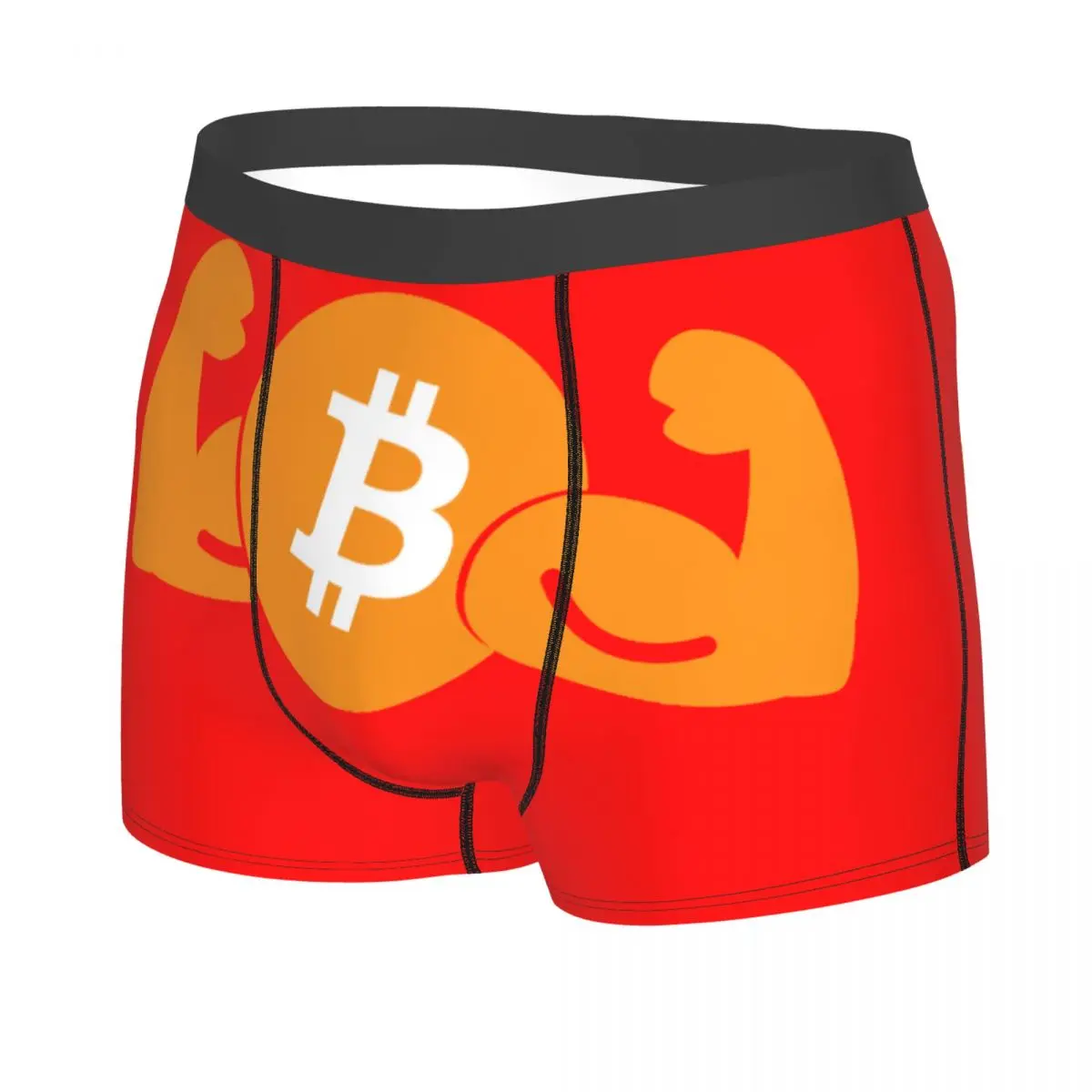 Custom Bitcoin Get Your Power Underwear Men Stretch BTC Crypto Coins Boxer Briefs Shorts Panties Soft Underpants For Male