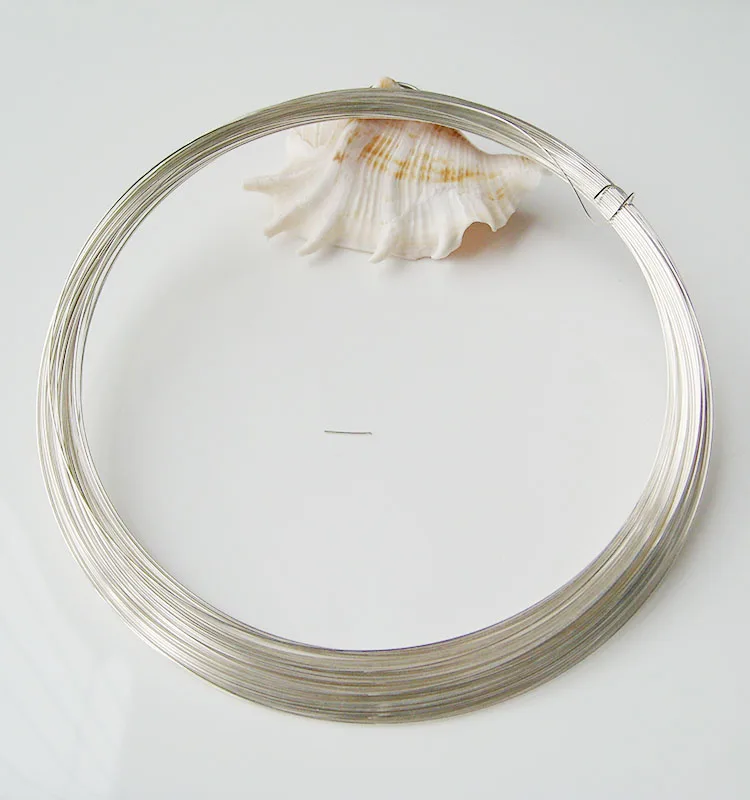 Alambre de plata 925 para fabricación de joyas, alambre redondo de plata de ley 0,3-2mm para joyería DIY, accesorios de alambre para abalorios, 1