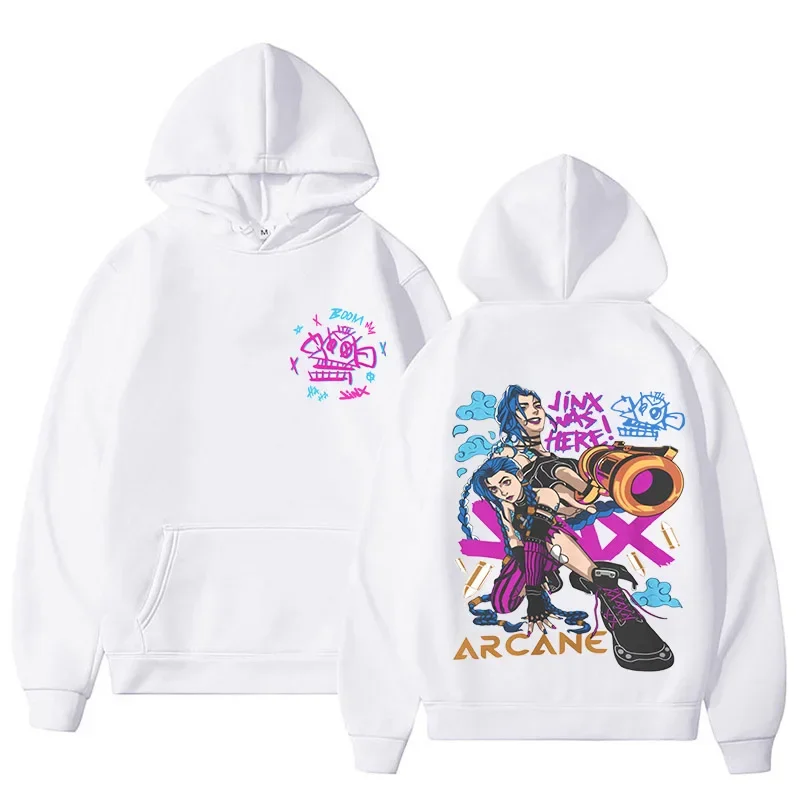 2025 Arcane Jinx Graffiti Hoodie Retro Men/women Hoodies Harajuku Aesthetic Clothes Unisex Winter Fleece Pullover Sweatshirt Vin