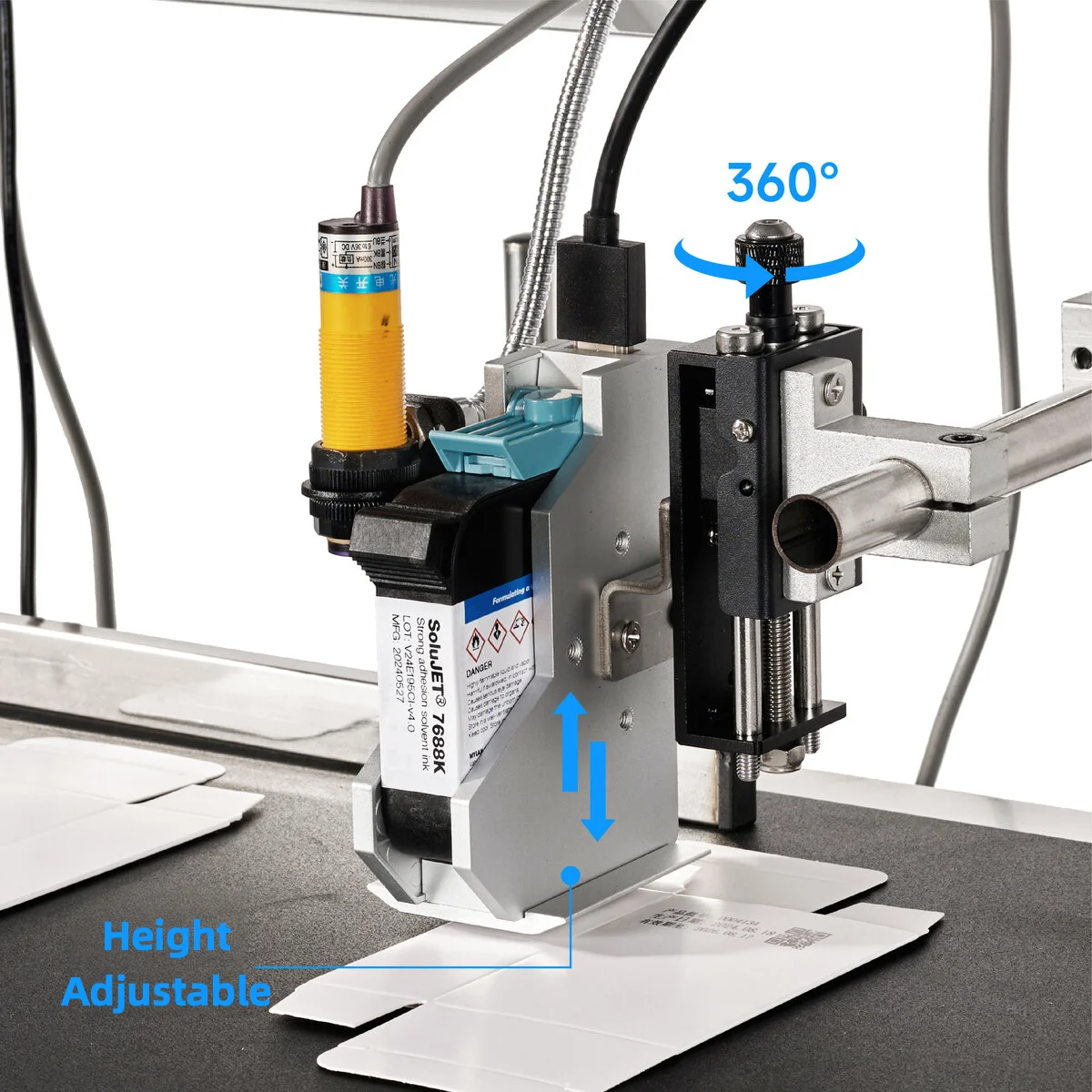 Automatic Industrial Online TIJ Inkjet Printer Machine 600dpi New for Date Coding Paper Carton Bottle Bags Small Character