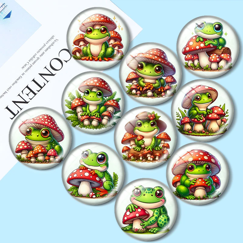 

Милая лягушка с грибами 2 мм/14 мм/16 мм/18 мм/20 мм/25 мм, круглая фото, стеклянный кабошон, демо, плоская задняя часть, выводы