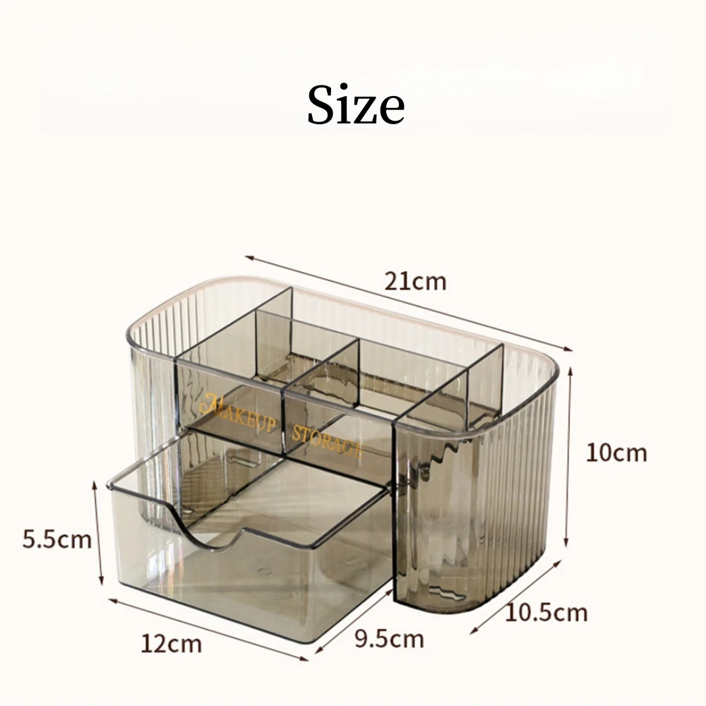 Multi-layer Compartment Organizer Case Desktop Drawer Makeup Brush Storage Rack Household Dustproof Student Pen Container Box