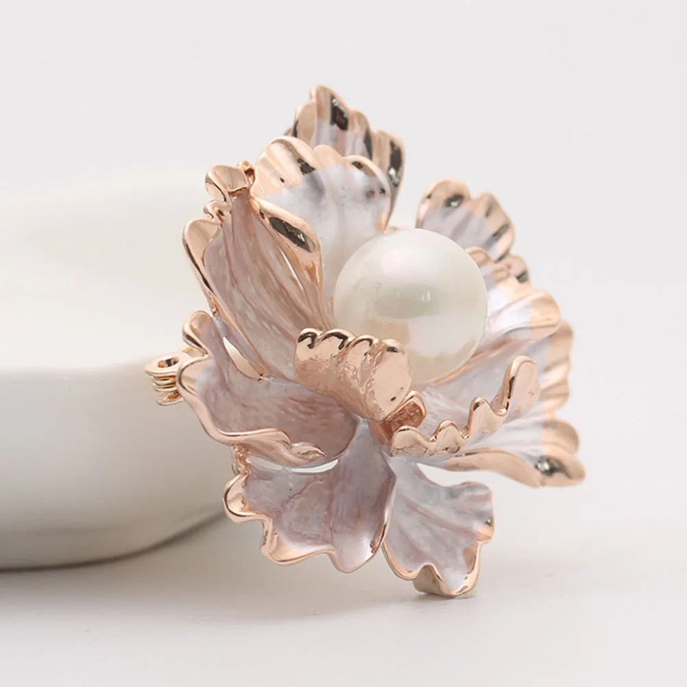 

Pearl Peony Brooch Pin Stylish Alloy Lapel Pin for Women Wedding Birthday Clothing Decoration Lapel Pins Women Brooch