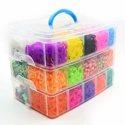 Box Packed! Rubber Bands Weaving Set DIY Toys Loom Craft Kid Bracelet Braid Silicone Elastic Weave Bands Gifts for Girls