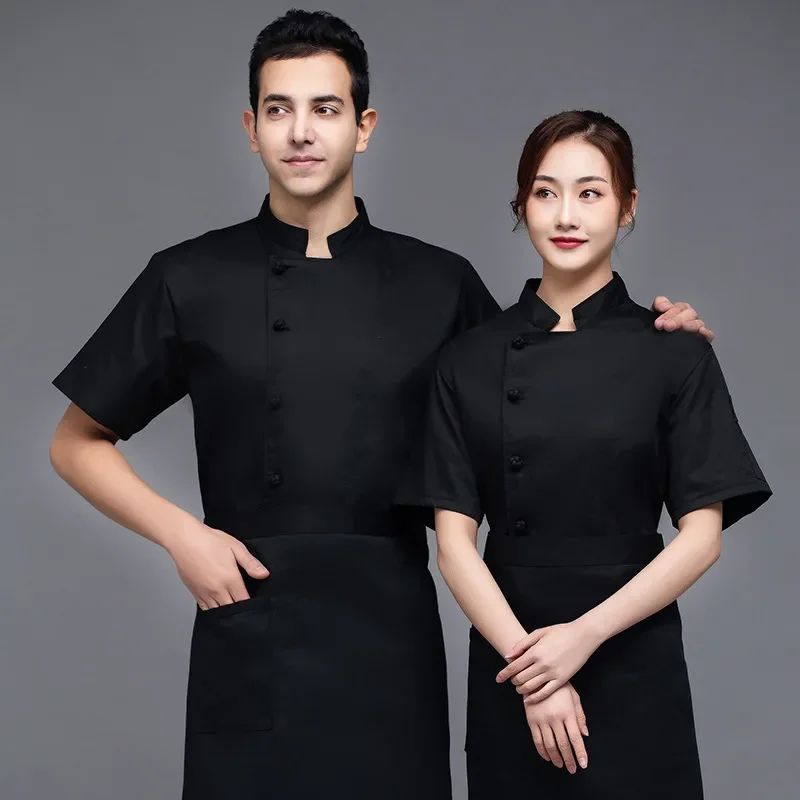 Hotel Restaurant Küchenchef Uniformen Sommer atmungsaktive Kellnerin Koch Jacke Koch Kleidung Küche Arbeits kleidung Food Services Tops