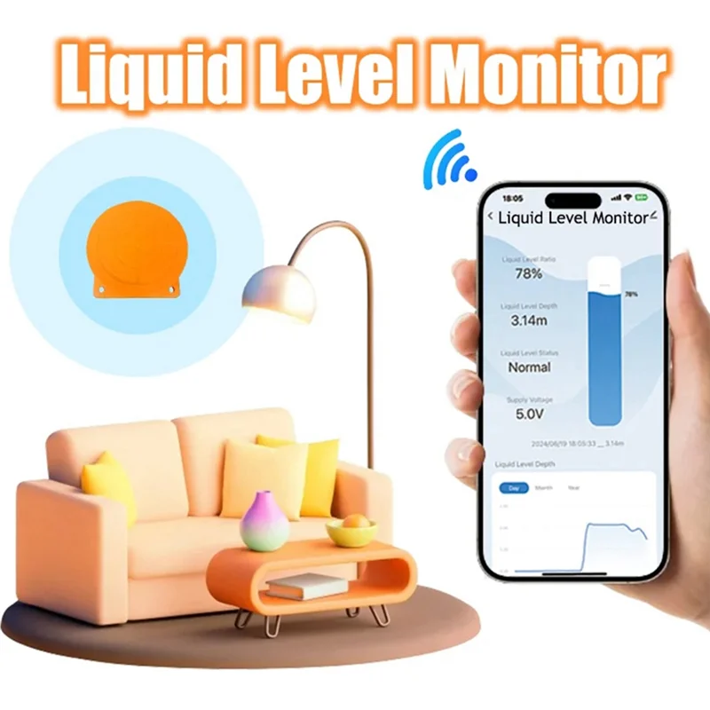 

【Livraison Rapide】Real-Time Alarm Tuya Zigbee Ultrasonic Water Tank Level Sensor With APP Monitoring For Liquids