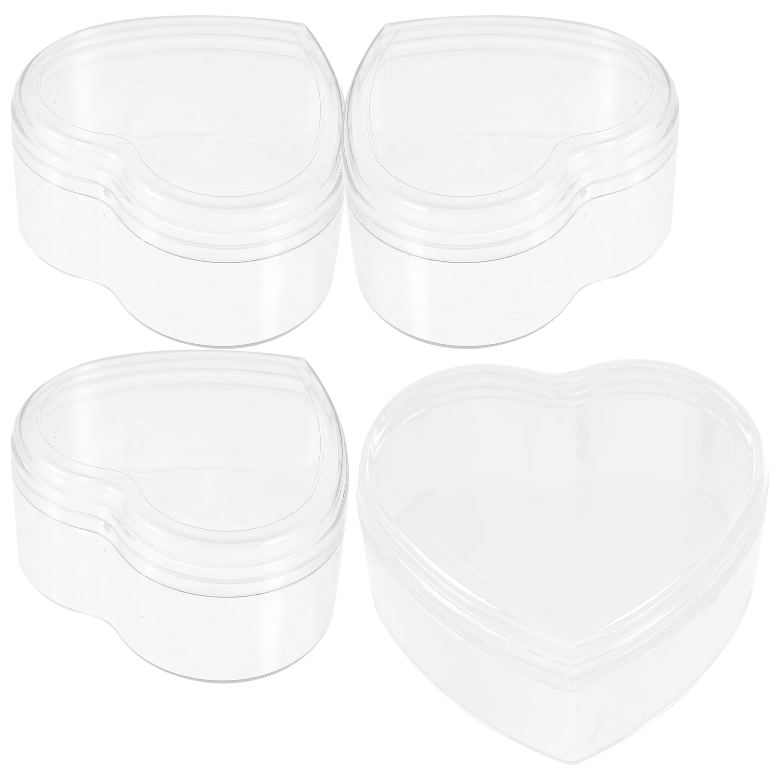 

12pcs Heart Shaped Candy Storage Boxes Plastic Jewelry Display Rack Earring Holder Desktop Organizers Gift Containers